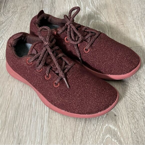 Allbirds Wool Runners Rust Brown Slip On Lace up Comfort Sneaker 9 Like New - Picture 4 of 12